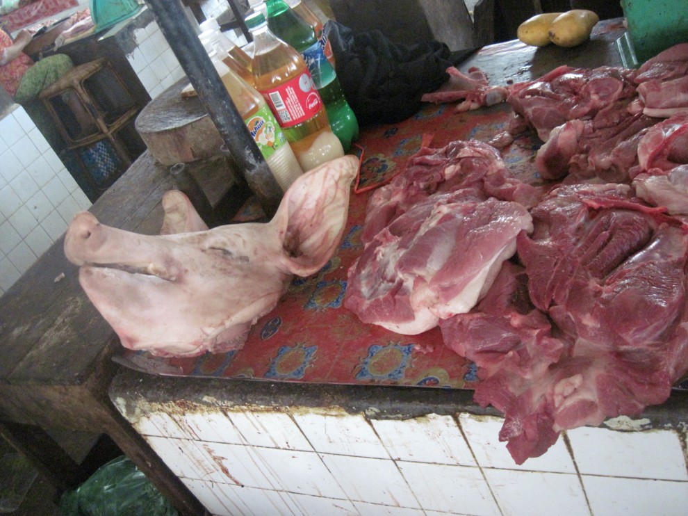 Fresh pork, Cambodia