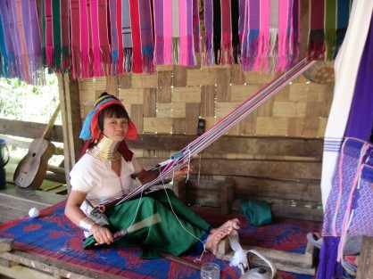 "Long neck woman weaving," Ban Nai Soi- Thailand