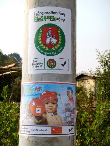 Political posters, Kalaw, Burma