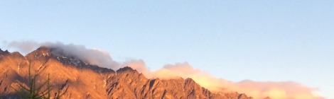 Remarkables mountain range at dusk