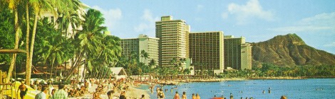 Vintage Postcard Waikiki Hawaii